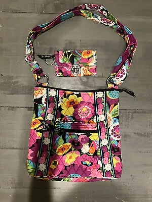 Vera Bradley Va Va Bloom Purse Shoulder Crossbody Bag & Matching Wallet • $15.80