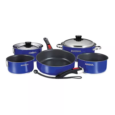 Magma Nestable 10 Piece S.s. Cobalt Blue Induction Cookware • $369.99