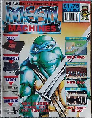 NEAR MINT - Mean Machines Magazine - Launch Issue # 1 - October 1990 RARE • £37.99