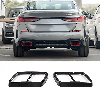 Gloss Black Stainless Rear Exhaust Cover Fits BMW 2 Series F44 Gran Coupe 20-24 • £59.99