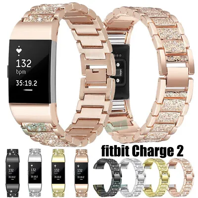 $16.99 • Buy Luxury Stainless Steel Wrist Watch Band Strap Bracelet Clasp For Fitbit Charge 2