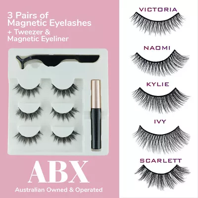 $3.49 • Buy Magnetic False Eyelashes Natural Eye Lashes Extension Liquid Eyeliner Tweezer