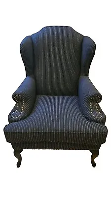 Nice Shaped Wingback Fireside Chair On Queen Anne Legs • £199