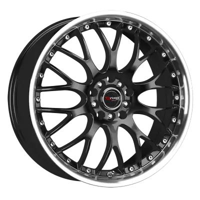 1 New Gloss Black Machined Lip 17X7.5 42 5-112 Drag DR-19 Wheel • $144