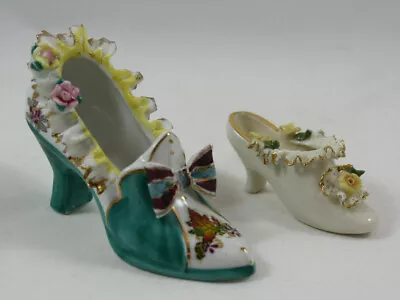 Vintage Made In Occupied Japan Porcelain Floral Shoes • $15.99