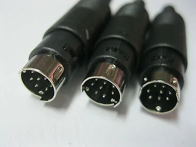 5 Pcs 8 Pin Mini DIN Plug Male Connector With Plastic Handle New • $8.36