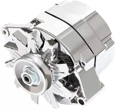 $75.99 • Buy Alternator For 110Amp Chrome 1 Wire Self Exciting Street Rod GM 305 350 BBC SBC