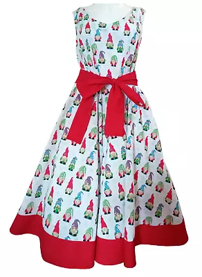 Christmas Gonks 1950s Vintage Retro Rockabilly Circle Dress Handmade Sizes 14-26 • £29.99