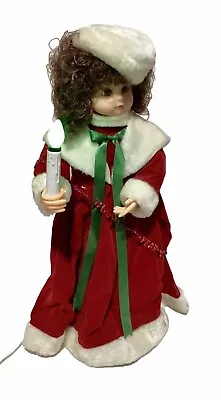 Vintage 24” Christmas Victorian Girl Animated Musical Candle Motionette Works! • $44.99