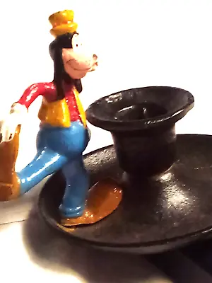 Vintage WALT  DISNEY CAST IRON CANDLE HOLDER:  GOOFY.  NEAR MINT. • $225