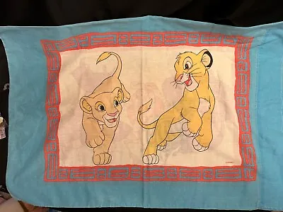 Vintage 90's Disney The Lion King Standard Pillow Case Simba Hippo Nala • $10.79