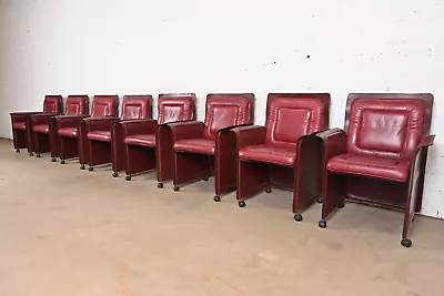 Guido Faleschini For I4 Mariani Postmodern Burgundy Italian Dining Armchairs • $5995