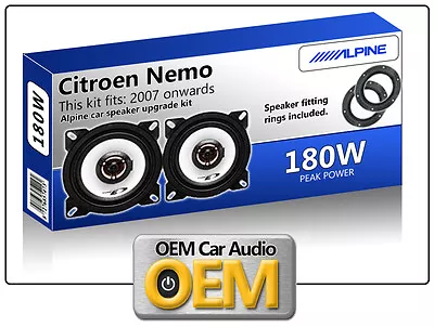 Citroen Nemo Front Door Speakers Alpine Car Speaker Kit With Adapter Pods 180W • £56.99