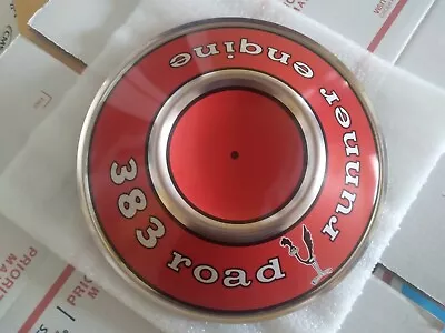 NEW Mopar 383 Road Runner Red Pie Tin Fits On 1968-69 Unsilenced Aircleaner  • $269