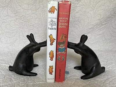 SPI Home Rustic Heavy Cast Iron Bunny Bookends Rabbit Mantle Art Library Decor • $65