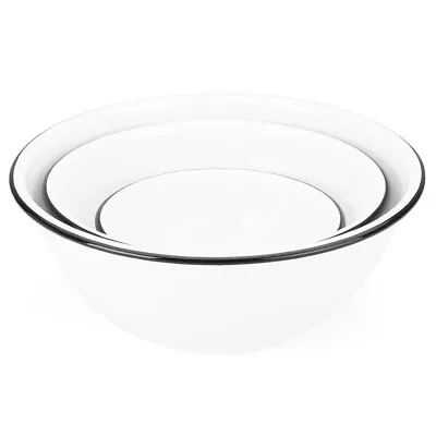 NEW Falcon Enamel Mixing Bowls White & Black Set 3pce • £21.66