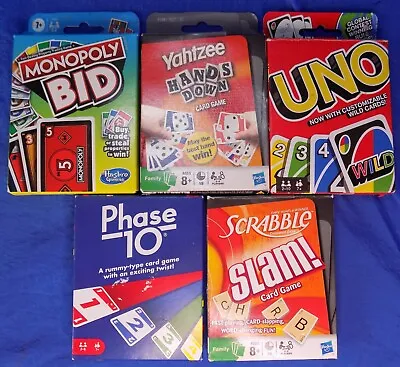 Card Game Lot W Phase 10 YAHTZEE HANDS DOWN Monopoly Bid (NEW) Scrabble Slam UNO • $24.98