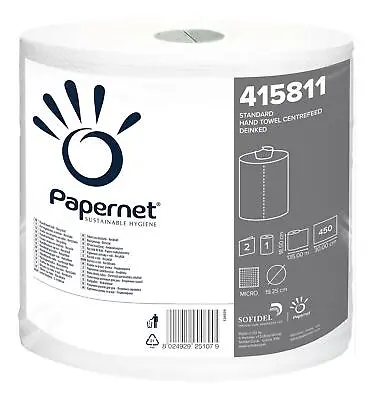 Papernet Centrefeed Hand Towel Roll White Pack Of 6 • £19.99