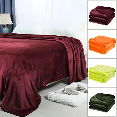 Home Bedroom All Season Soft Lightweight Fuzzy Microplush Fleece Bed Blankets • $27.33