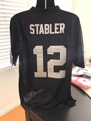 Ken Stabler 1976 Oakland Raiders Throwbacks Home Jersey Size 56 XXXL 3XL Black • $59.95