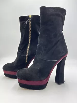 Miu Miu Suede Black Platform Boots 40/10 US • $99