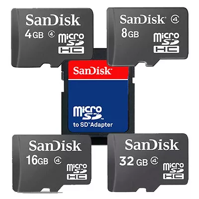 SanDisk 8GB 16GB 32GB Micro SD Micro SDHC Class4 Memory Lot Card TF + ADAPTER • $5.99