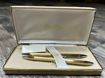 Vintage 18kt Gold Electroplated Bradley Mechanical Pen And Pencil Writing Set  • $7.20