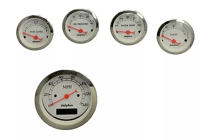 5 Gauge Set Programmable Hot Rod Street Rod Universal  White  • $220