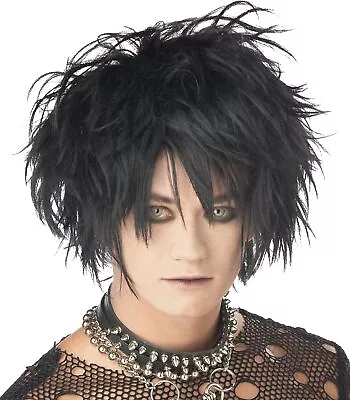 Midnight Fiend Wig Goth Emo Rock Star Dress Up Halloween Adult Costume Accessory • $16.77