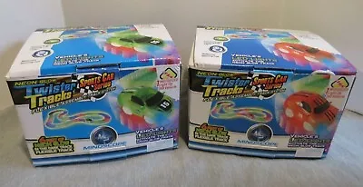 Mindscope Twister 6ft Tracks Neon Glow In The Dark Add On Race Cars Set Of 2 • $24.99