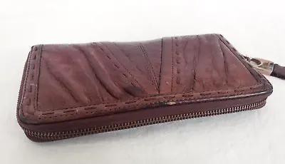 B. Makowsky Leather Wallet Zip Around Brown Women Brown Burgundy • $3.50