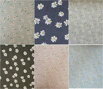 £3.99 • Buy Floral Polycotton Daisy Material Sewing Craft Dress Fabric Polka Dot Daisies