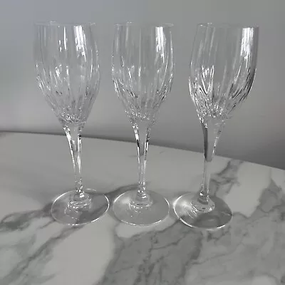 Mikasa Arctic Lights Set Of 3  Wine Crystal Glasses Goblets 8 3/8” Tall • $49.95