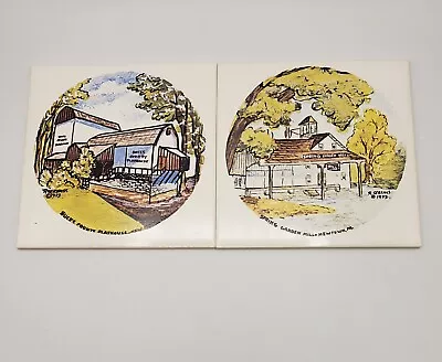 Vintage H&R Johnson Ltd Ceramic Tiles Made In England Lot Of 2 • $8.22