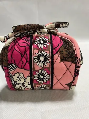 Vera Bradley Mocha Rouge Multi-Pocket Zip & Lace Tie Jewelry Travel Organizer • $31.49