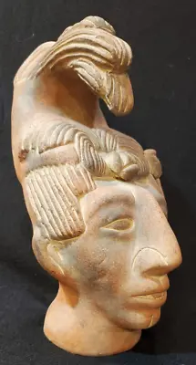 Mayan Pre-Columbian Head Figure HeaddressTerra Cotta Great Detail Handmade • $225