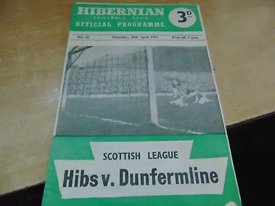 Scottish League 1956/7 Hibernian V Dunfermline Athletic Small Nick On Corner • £1.99