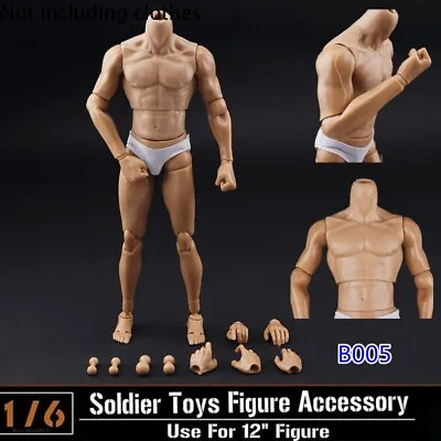 ZYTOYS 1/6 Scale Nude Muscal Male Body Narrow Shoulder 12'' Action Figure B005 • £19.57