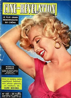 Marilyn Monroe Magazine  Color Cover 1956  Cine-Revelation 1956 French  B Bardot • $133.25