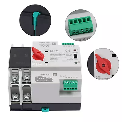 £30.49 • Buy 100Amp Changeover Switch 220V Automatic Generator Transfer  Dual Power 100A