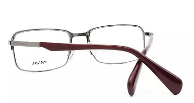 Prada VPR 61Q OAV-1O1 Men's Eyeglasses Glasses Gray & Burgundy 56-18-140  • $98.50