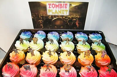 Zombie Apocalypse Cake Toppers Halloween Party Favors Decorations Set Of 18 • $13.95