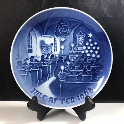 B&G Christmas Plate Jule Aften 1968 Christmas In Church Blue • $24.95