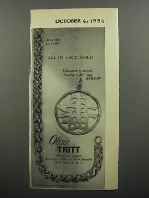 1956 Olga Tritt Jewelry Advertisement - Bracelet Chinese Symbol • $19.99