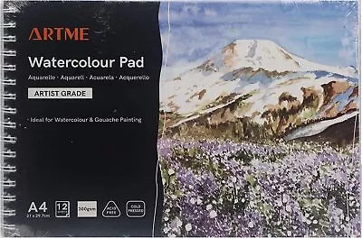 ARTME A5 A4 A3 Watercolour Pad X 12 Sheets/ 300gsm/ Firmly Textured/Cold Pressed • £6.99