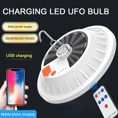 $15.59 • Buy Rechargeable 120 LED Camping Tent Light USB Solar Lantern Outdoor Lamp + Remote