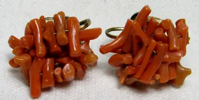 Vintage 1960's Branch Coral Screw Back Earrings • $19.99