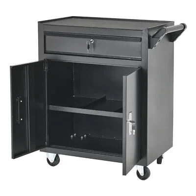 Metal Filing Cabinet Lockable Roll Cab Rolling Bookcase File Storage Cupboard • £149.95