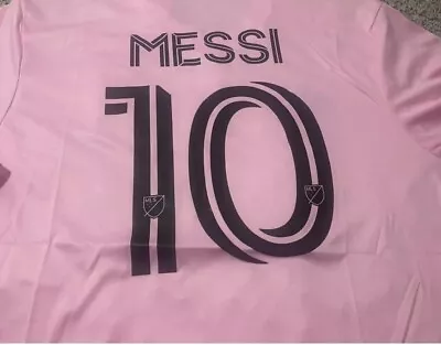 Adidas Replica Jersey Pink Inter Miami Cf - Lionel Messi 10 Soccer Free Shipping • $29.95