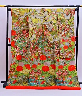 Japanese Kimono Uchikake  Wedding Pure Silk Japan 1418 • $425